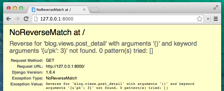 NoReverseMatch error